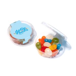 Promotional Branded Jolly Beans in a Custom Eco Pot